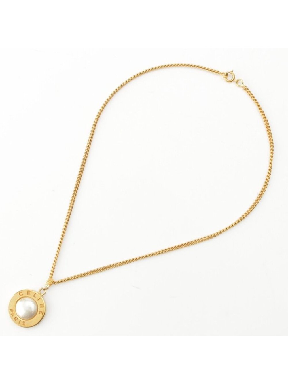 Celine Faux Pearl Necklace Gold - Picture 3 of 7